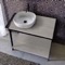 Console Sink Vanity With Ceramic Vessel Sink and Grey Oak Shelf
